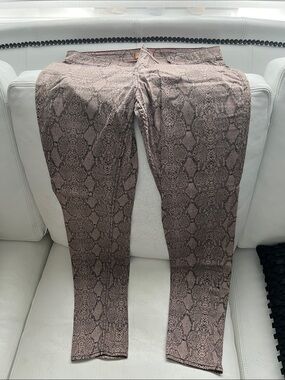 Sanctuary Pinkish Brown Snake-Print Skinny Jeans